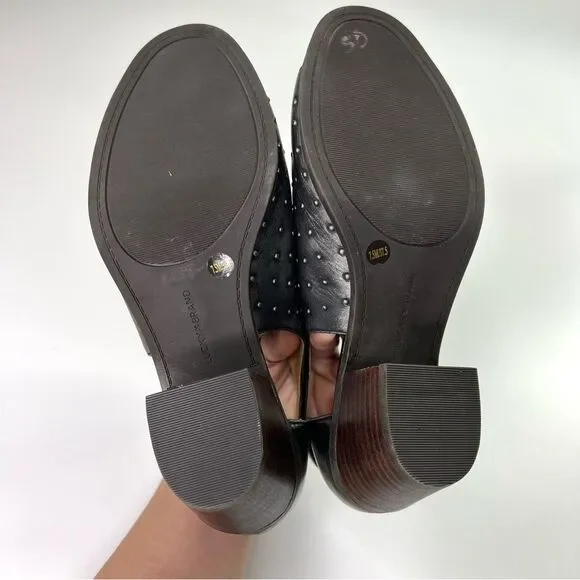 Lucky Brand Barimo Open Toe Studded Leather Booties 7.5 Metallic Grey - Picture 16 of 16